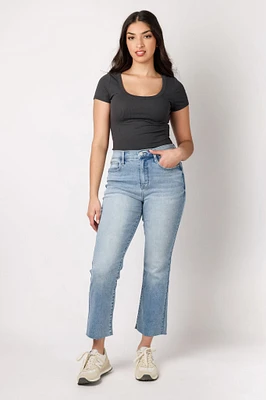 WallFlower Elle Wash Fearless Curvy Super-High-Rise Ankle Bootcut Jean