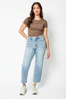YMI Mid-Wash High-Rise Cropped Jean