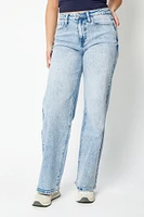 YMI Acid Wash High-Rise Wide-Leg Jean