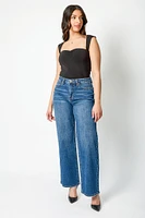 YMI Dark Wash High-Rise Wide-Leg Jean