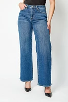YMI Dark Wash High-Rise Wide-Leg Jean