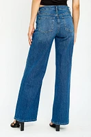 YMI Dark Wash High-Rise Wide-Leg Jean