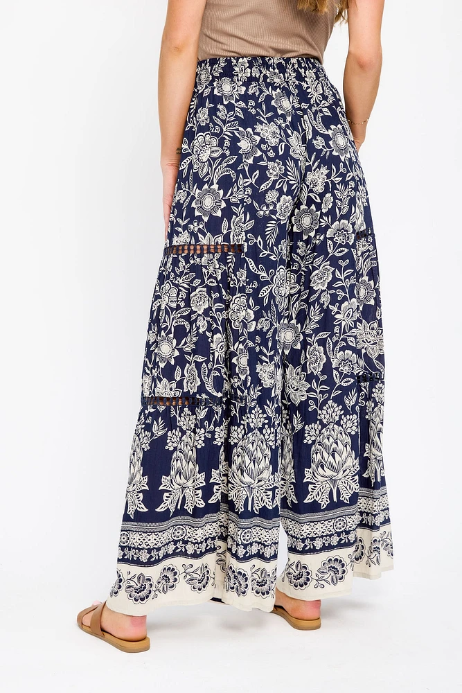 Crochet Floral Wide-Leg Pant