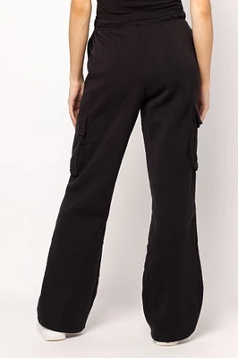 Fleece Wide-Leg Cargo Pant