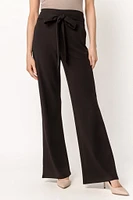 Stretch Crepe Pant with Tie-Belt