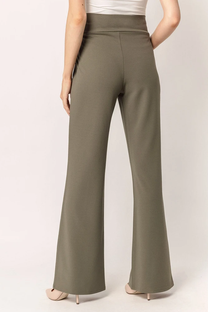 Stretch Crepe Pant with Tie-Belt
