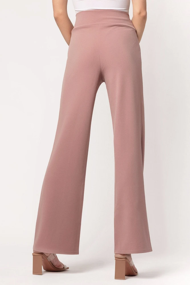 Stretch Crepe Pant with Tie-Belt