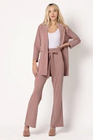 Stretch Crepe Pant with Tie-Belt