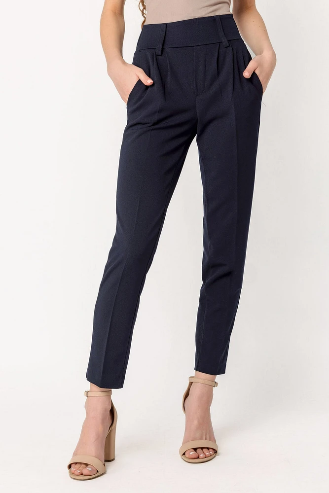 Knit Crepe Wide Waistband Trouser