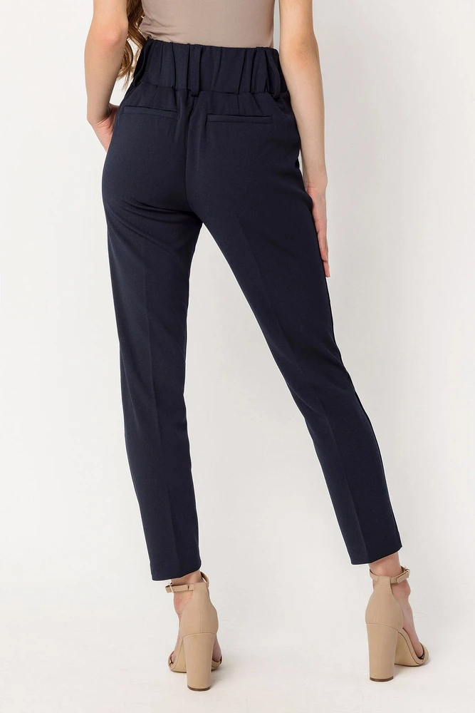 Knit Crepe Wide Waistband Trouser