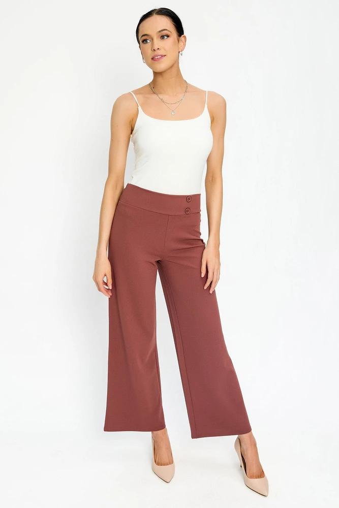Wide Leg Pants with Short Inseam