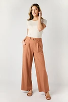 Knit Crepe Wide-Leg Pant with D-Ring Belt