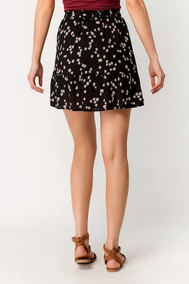 Ditsy Gauze Tiered Mini Skirt