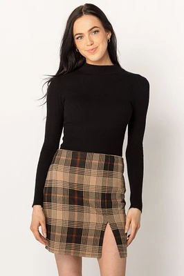 Storie Plaid Jacquard Bodycon Skirt