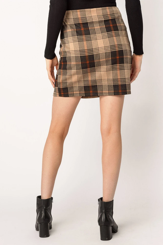 Storie Plaid Jacquard Bodycon Skirt