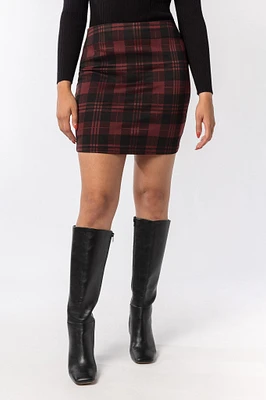 Jillian Plaid Jacquard Bodycon Mini Skirt