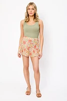Ditsy-Print Ruffle Skort