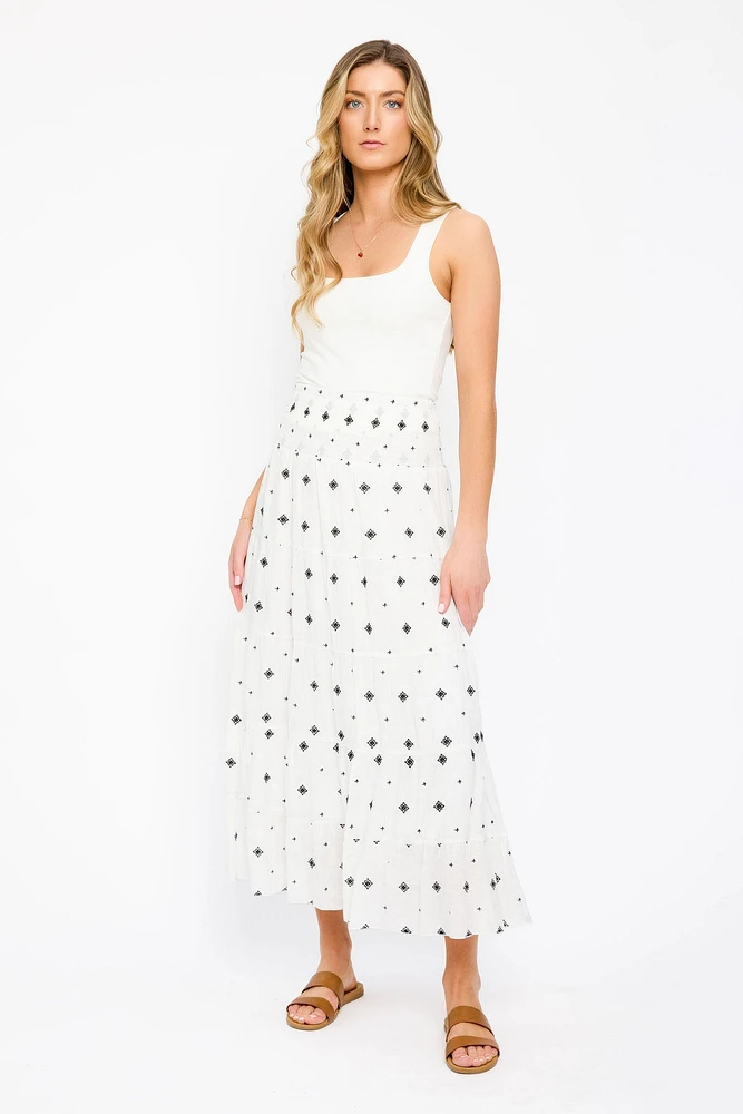 Embroidered Maxi Skirt