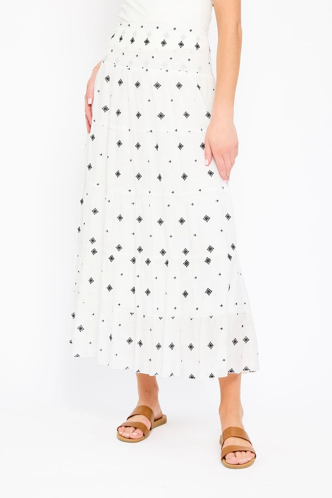 Embroidered Maxi Skirt