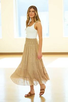 Embroidered Maxi Skirt