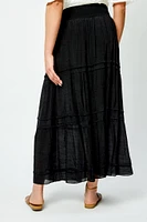 Gauze Tiered Maxi Skirt