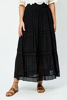 Gauze Tiered Maxi Skirt