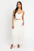 Gauze Tiered Maxi Skirt