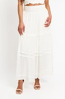Gauze Tiered Maxi Skirt