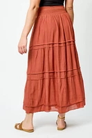 Gauze Tiered Maxi Skirt
