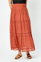 Gauze Tiered Maxi Skirt