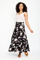 Smocked Waist Maxi Tiered Skirt
