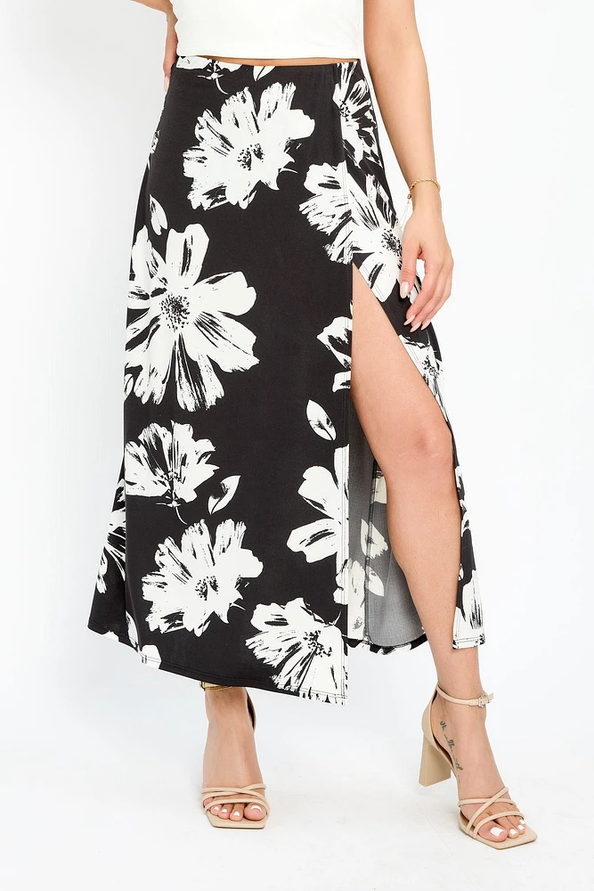Floral Maxi Skirt with Built-In Shorts