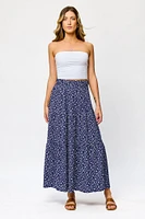Printed Ripple Jersey Tiered Maxi Skirt