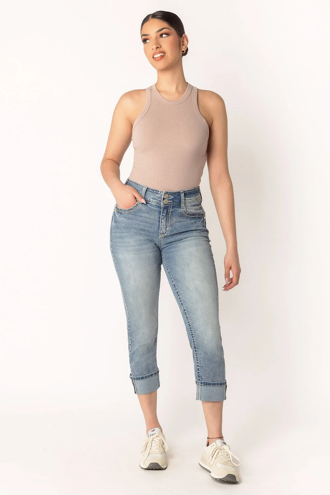 Wallflower Grace Wash Curvy High Rise Crop