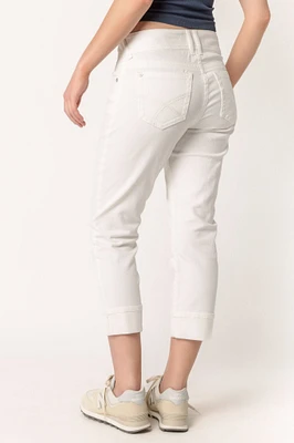 WallFlower White Lucas Curvy Mid-Rise Skinny Cropped Jean