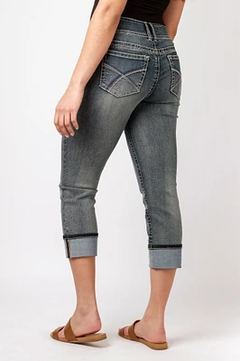 WallFlower InstaStretch Galaxy Wash Luscious Curvy Mid-Rise Cropped Skinny Jean