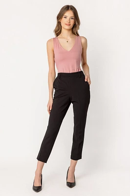 Knit Crepe Crop Trouser