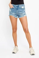 Almost Famous Distressed Medium Wash Super High-Rise Short