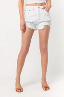 Almost Famous White Distressed High-Rise Mom Short