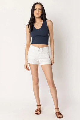 Wallflower White Ultra-Fit Short