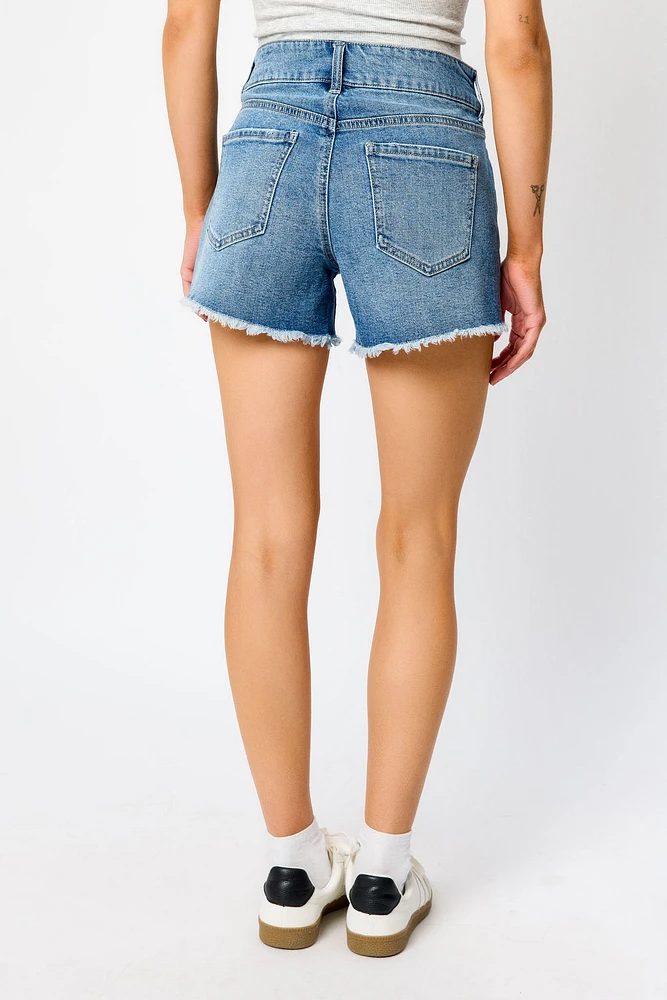 Celebrity Pink Medium Wash Mid-Rise Denim Short
