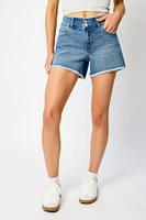 Celebrity Pink Medium Wash Mid-Rise Denim Short