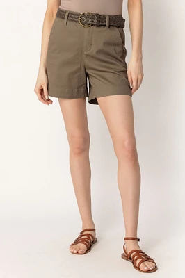 BBJ Stretch Twill Belted Short