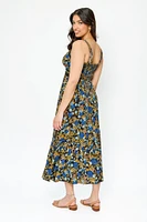 Floral Double Strap V-Neck Maxi Dress