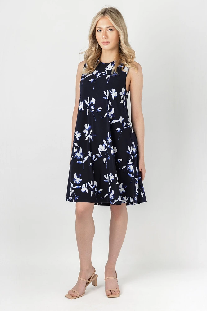 Floral Sleeveless Dress with Pockets