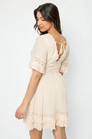 Boho Bell-Sleeve V-Neck Dress