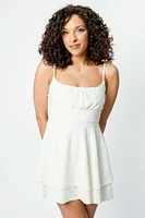 Eyelet Spaghetti Strap Scoop-Neck Dress with Tie-Back