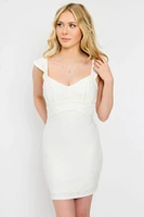 Eyelet Flutter-Sleeve Bodycon Dress