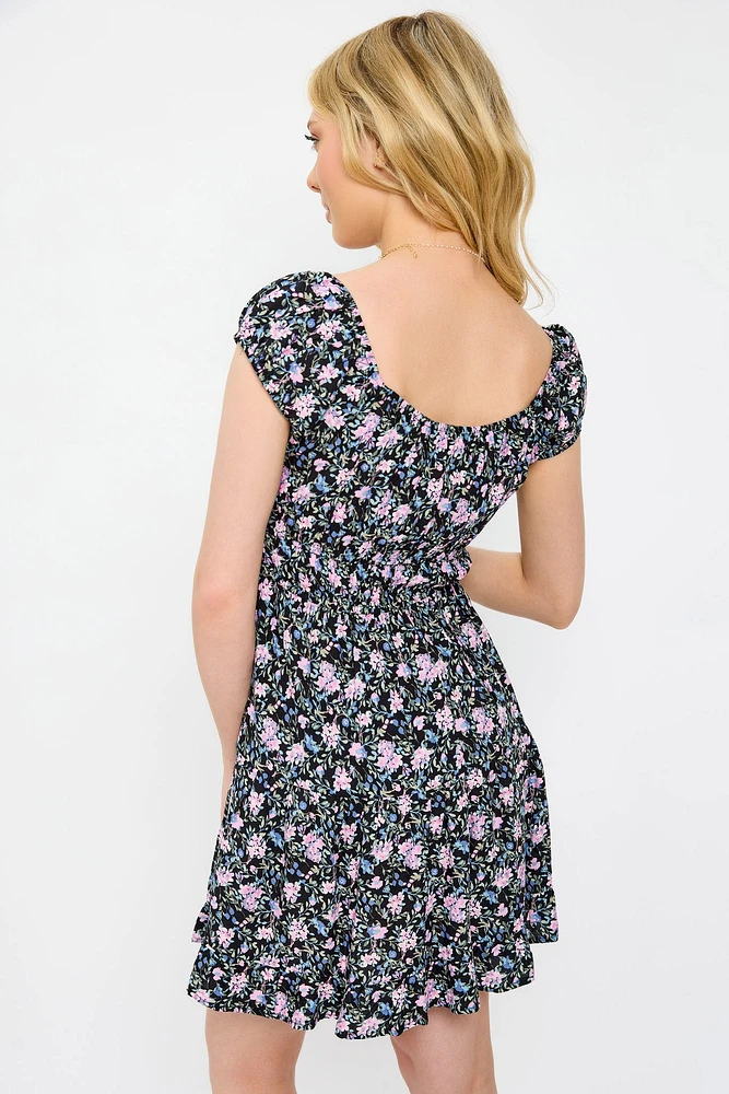 WallFlower Watercolour Floral Mini Dress