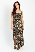 Boho Floral Sleeveless Maxi Dress